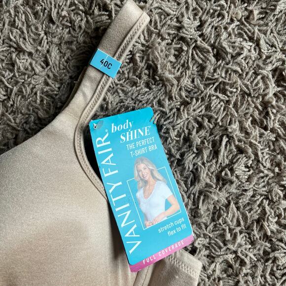 NWT! Vanity Fair Beige Full Coverage T-Shirt Bra Size 40C - Picture 3 of 6